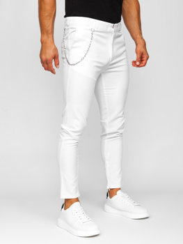 Bílé pánské textilní chino kalhoty Bolf 0059