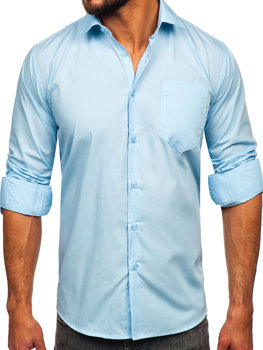 Blankytná pánská elegantní košile s dlouhým rukávem Bolf M14