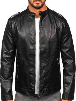 Černá pánská koženková bunda Bolf 11Z8020