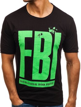 Černé pánské tričko s potiskem Bolf 6295