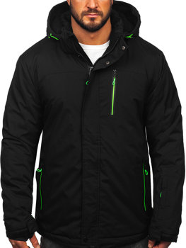 Černo-zelená pánská zimní lyžařská sportovní bunda Bolf 7097