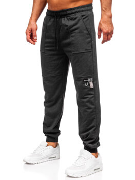 Grafitové pánské teplákové jogger kalhoty Bolf JX6365