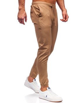 Kamelové pánské textilní jogger kalhoty Bolf 0011