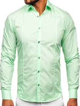 Mintová pánská elegantní košile s dlouhým rukávem Bolf 6944