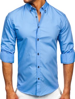 Modrá pánská košile s dlouhým rukávem Bolf 20720