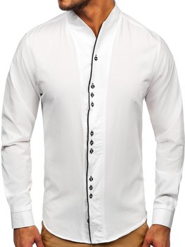 Pánská bílá košile s dlouhým rukávem Bolf 5720