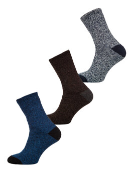 Pánské barevné-1 silné zimní termo ponožky Bolf A8990-1-3P 3PACK