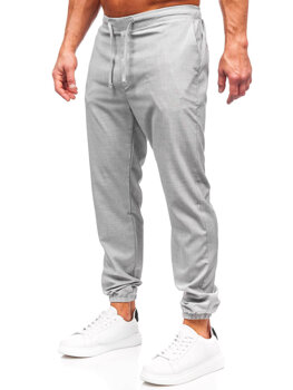 Šedé pánské textilní jogger kalhoty Bolf 0065