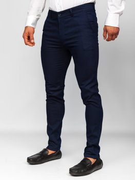 Tmavě modré pánské chino kalhoty Bolf 5000-2