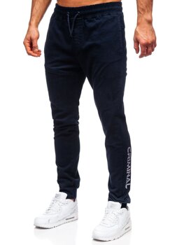 Tmavě modré pánské jogger kalhoty Bolf B11119
