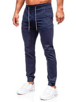 Tmavě modré pánské textilní jogger kalhoty Bolf KA6792