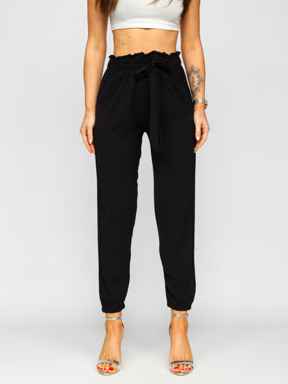Černé dámské textilní jogger kalhoty Bolf W5076