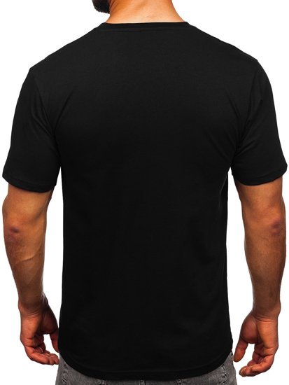 Černé pánské bavlněné tričko s potiskem Bolf 14748