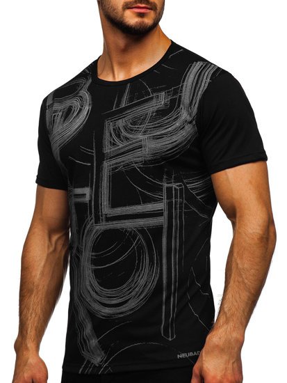 Černo-šedé pánské tričko s potiskem Bolf KS2525T