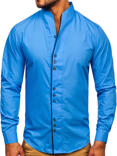 Modrá pánská košile s dlouhým rukávem Bolf 5720