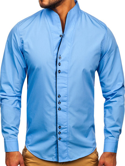 Světle modrá pánská košile s dlouhým rukávem Bolf 5720