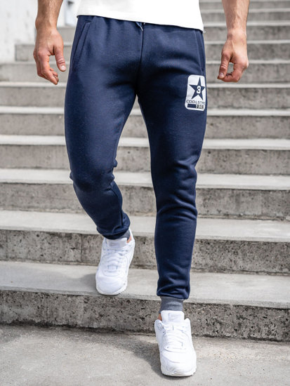 Tmavě modré pánské jogger kalhoty Bolf K10001