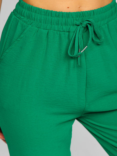 Zelené dámské textilní jogger kalhoty Bolf W7322