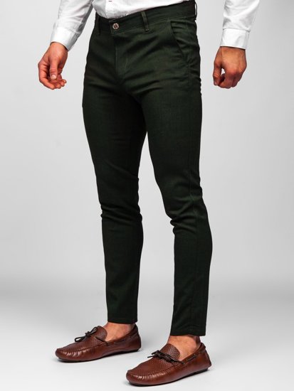 Zelené pánské textilní chino kalhoty Bolf 0015