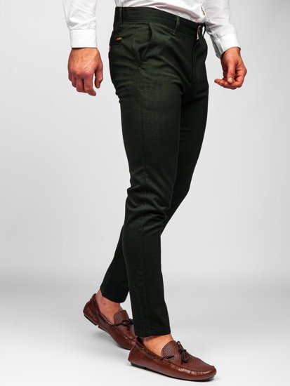 Zelené pánské textilní chino kalhoty Bolf 0015