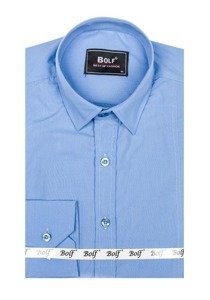 Blankytná pánská elegantní košile s dlouhým rukávem Bolf 6944