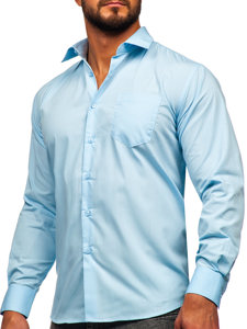 Blankytná pánská elegantní košile s dlouhým rukávem Bolf M14