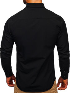 Černá pánská elegantní košile s dlouhým rukávem Bolf 7724-1