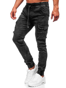 Černé pánské džínové jogger kapsáče Bolf TF256