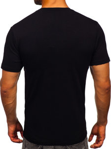 Černé pánské tričko s aplikacemi Bolf 2352