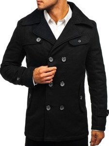 Černý pánský zimní kabát Bolf EX906