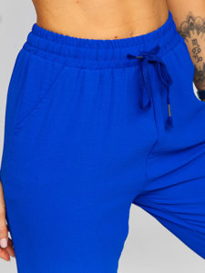 Královsky modré dámské textilní jogger kalhoty Bolf W7322