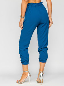 Modré dámské textilní jogger kalhoty Bolf W5076