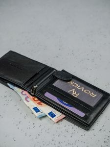Pánská černá kožená peněženka 3077