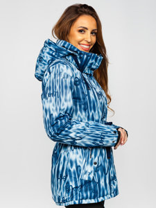 Tmavě modrá dámská zimní bunda s kapucí Bolf B2393