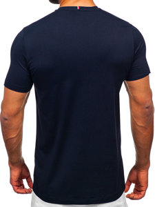 Tmavě modré pánské tričko s potiskem Bolf TH10082