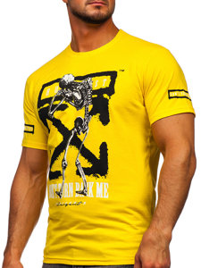 Žluté pánské tričko s potiskem Bolf 14485