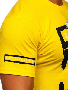 Žluté pánské tričko s potiskem Bolf 14485